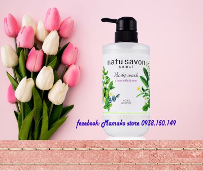 Sữa tắm Kose Softimo Natusabon Select White Body Wash Refresh 500 ml/mùi hương hoa cúc/
