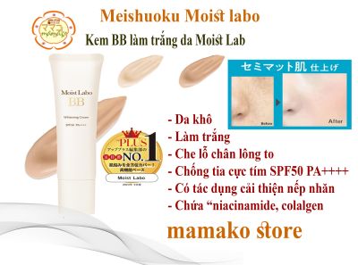 Kem trang điểm làm trắng da Meishuoku Moist-Labo BB/Moist Lab Medicinal Whitening BB Cream SPF50 PA ++++ 30g/2 phân loại/hàng nhật