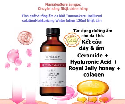 Tunemakers Undiluted solution moisture lotion /Lotion Nước dưỡng ẩm không pha loãng Tunemakers Ceramide Lotion Mật ong Hyaluronic Acid 120ml /mã 4528620210433 / dòng nội địa nhật