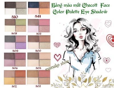 Mỹ phẩm cao cấp Chacott Cosmetics Bảng màu mắt Face Color Palette Eye Shadow/ 10 màu có chứa thành phần hữu cơ/ lâu phai
