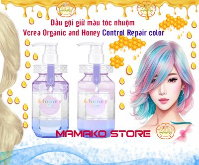 Vcrea Dầu gội Vcrea Organic and Honey Color hữu cơ giữ màu tóc nhuộm lâu phai /dòng Control Repair color