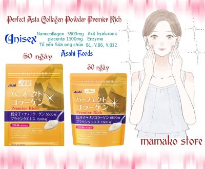 ( dành cho 35+) Bột Asahi Perfect Asta Collagen Powder Premier Rich/30 ngày date 2025