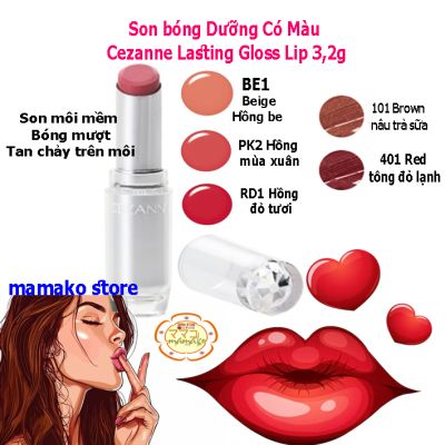 Son bóng lâu trôi Có Màu Cezanne Lasting Gloss Lip 3,2g