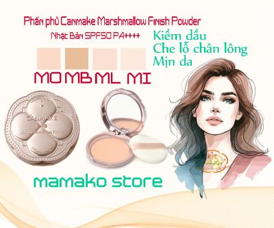 Hàng sắp về/Phấn phủ Canmake Marshmallow Finish Powder Nhật Bản SPF50 PA++++/4 màu gốc cập nhật theo hãng