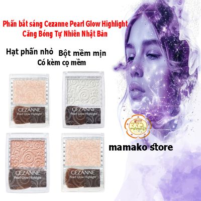 Phấn bắt sáng Cezanne Pearl Glow Highlight kèm cọ 2,4g - Nội địa Nhật
