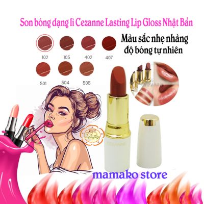 Son thỏi lì Cezanne Lasting Lip Gloss Nhật Bản dưỡng môi mềm 3,9g Nhật bản