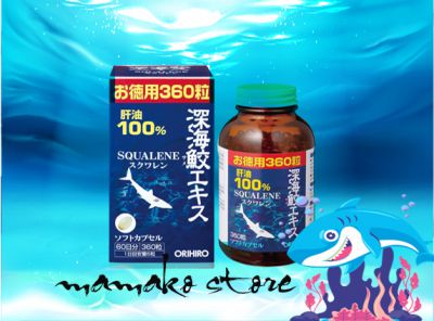 Viên uống Sụn vi cá mập Squalane Orihio 360 viên/60 ngày /1 ngày 6 viên/date 2024/bill nhật