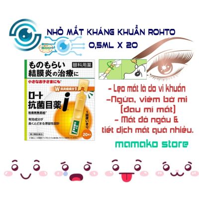 Nước nhỏ mắt kháng khuẩn Roto I 0,5mL x 20 date 05/2026,2027/2 phân loại